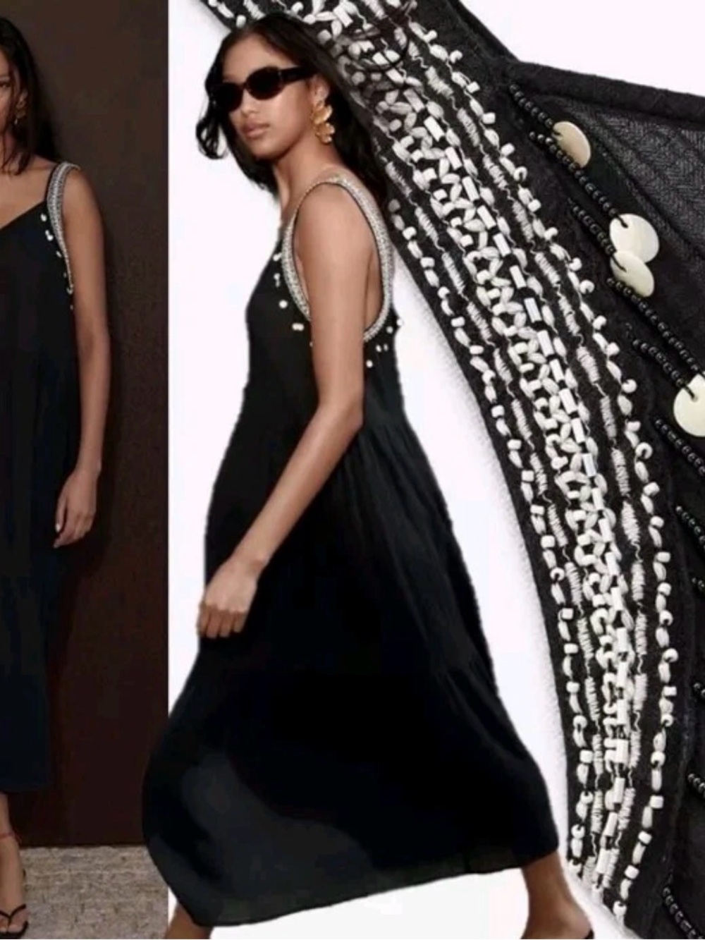 ZARA Fringed Midi Dress NWT
